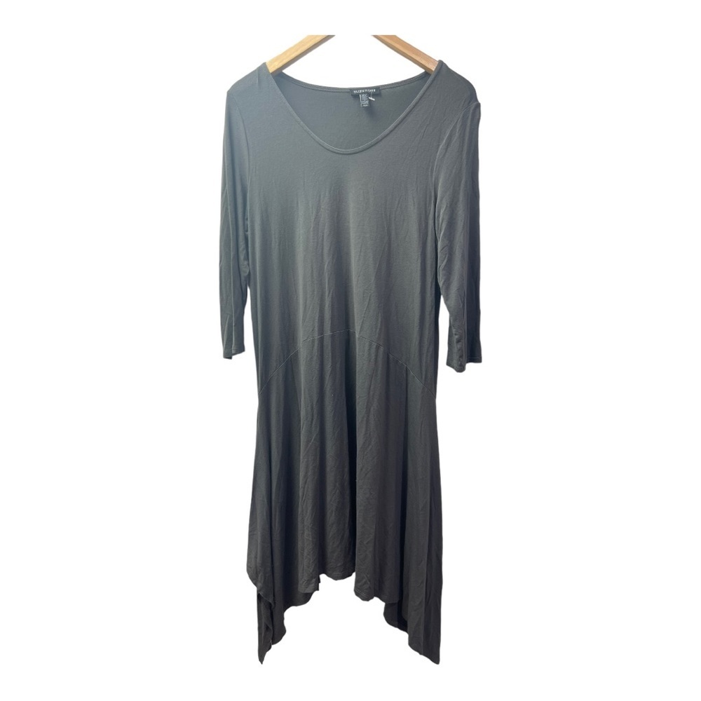- EILEE FISHER MIDI dress size m gray 3/4 sleeve
